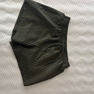 Abercrombie & Fitch Women's Dark Gray Striped Athletic Shorts